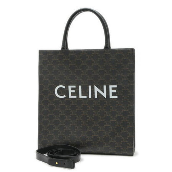 Celine Triomphe Vertical Cabas Tote Bag Black - Picture 1 of 6